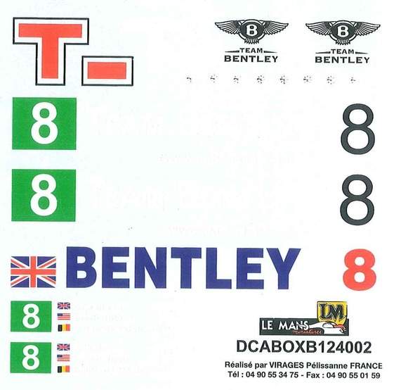 Décalque pour stand Bentley 2002