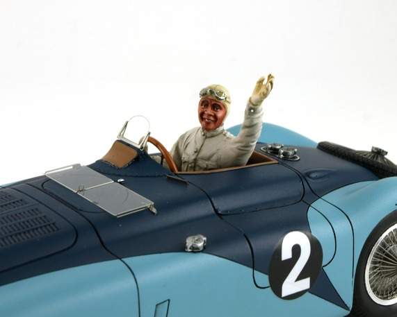 Suggestion of display painted kit of the driver sitting into the Bugatti