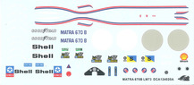 Décalque pour Matra MS670B n°10,11 ou 12