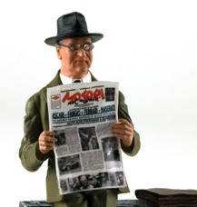 Enzo Ferrari reading the newspaper