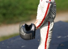 Helmet and suit of Pedro Rodriguez