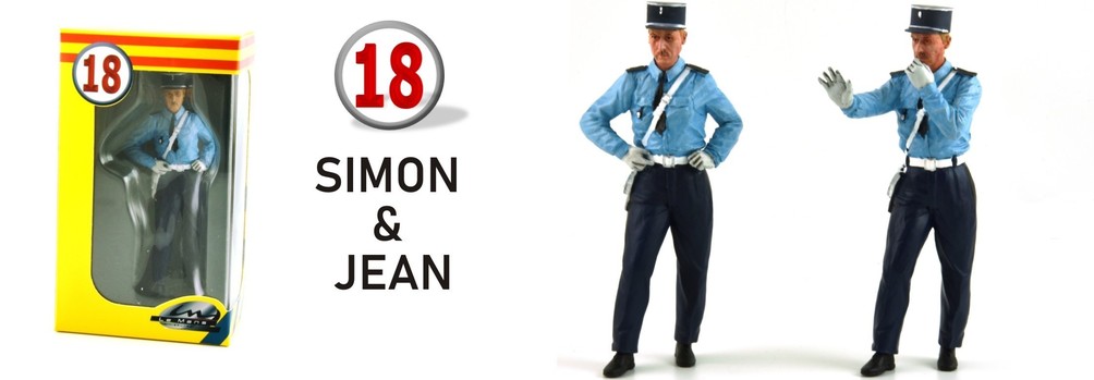 Painted figurines French gendarmes Simon & Jean