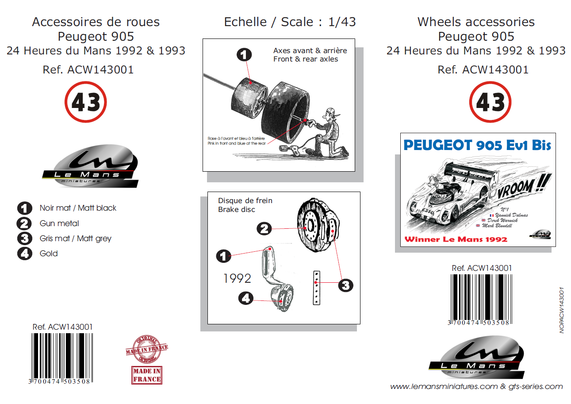 Jeu de roues Peugeot 905