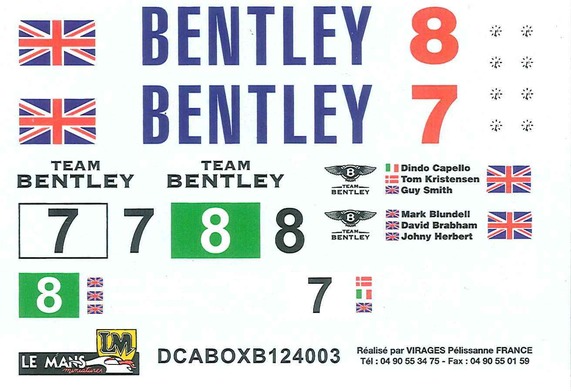 Decals set for Bentley pit
