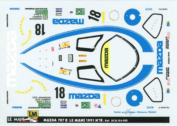 Décalque pour Mazda 787B n°18