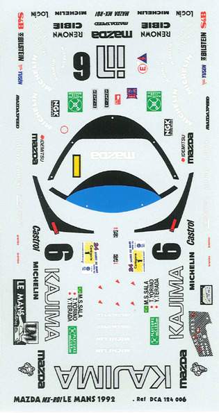 Décalque pour Mazda MX-R01 n°6