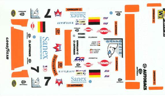 Décalque pour Joest Porsche WSC n°7 Winner