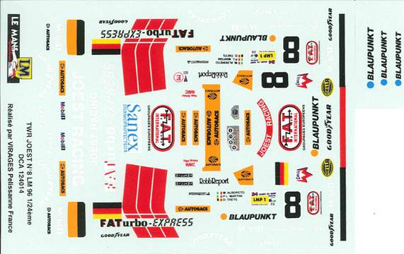 Décalque pour Joest Porsche WSC n°8