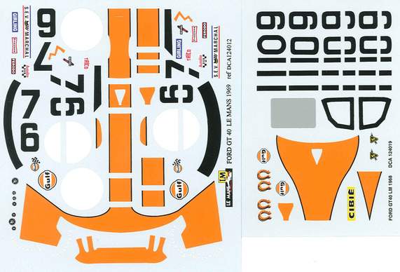 Decals set for Ford GT40 Le Mans 1968