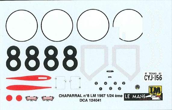 Décalque pour Chaparral 2F n°8