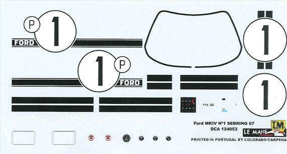 Decals set for Ford MKIV n°1 Winner