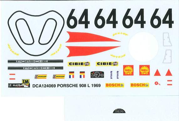 Décalque pour Porsche 908L n°64