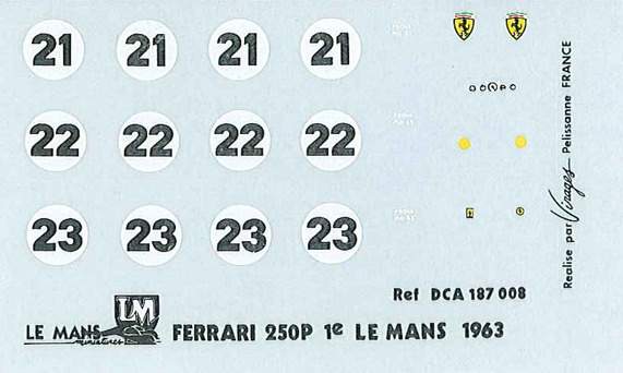 Ferrari 250P n°21, 22 ou 23