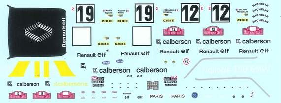 Decal sets for Renault 5 Alpine Gr2 Calberson
