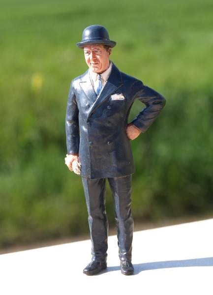 Ettore Bugatti with hat from front