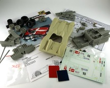 Resin parts supplied in the kit box