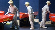 Set of 6 figurines - LeMans team 1970's