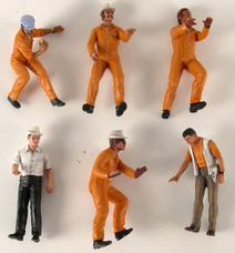 Set of 6 figurines - LeMans team 1970's