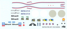 Decals set for Matra MS670B n°10,11 ou 12